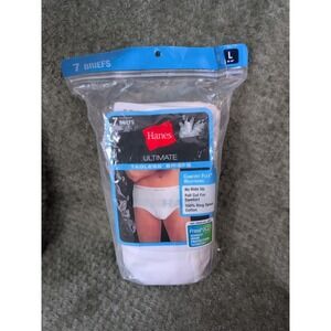 Hanes Mens White Ultimate Classic 7 Tables Briefs Size L New